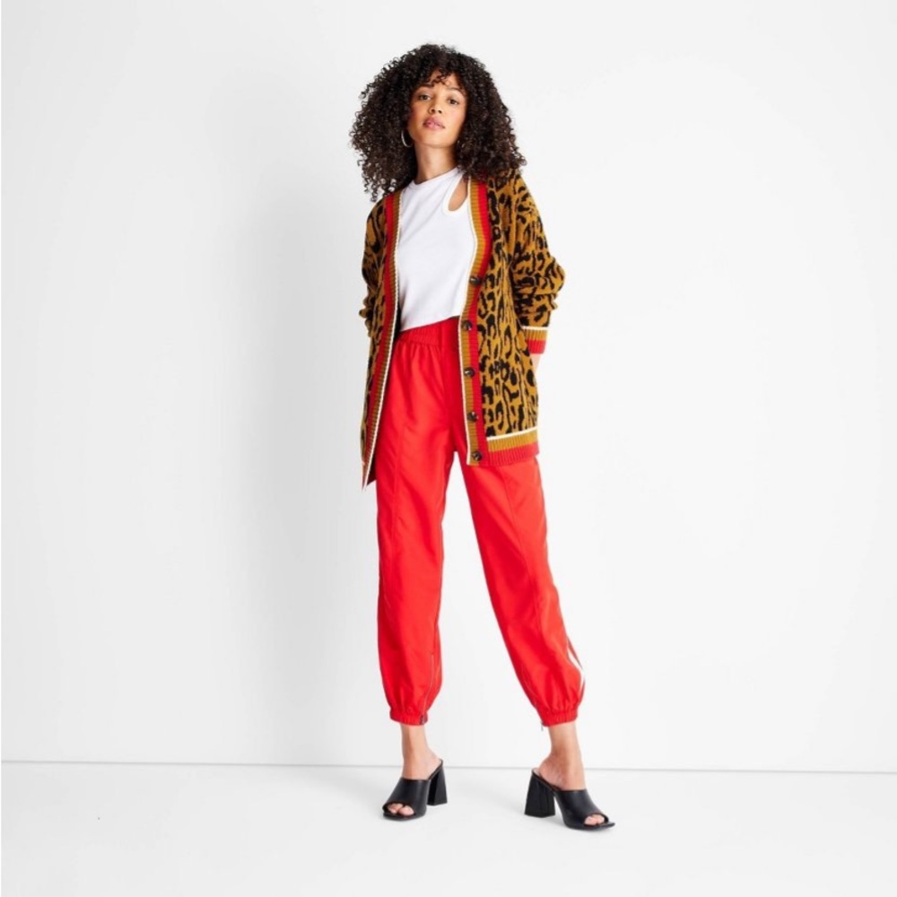 Future collective kahlana barfield brown leopard print varsity cardigan nwt - Picture 3 of 5
